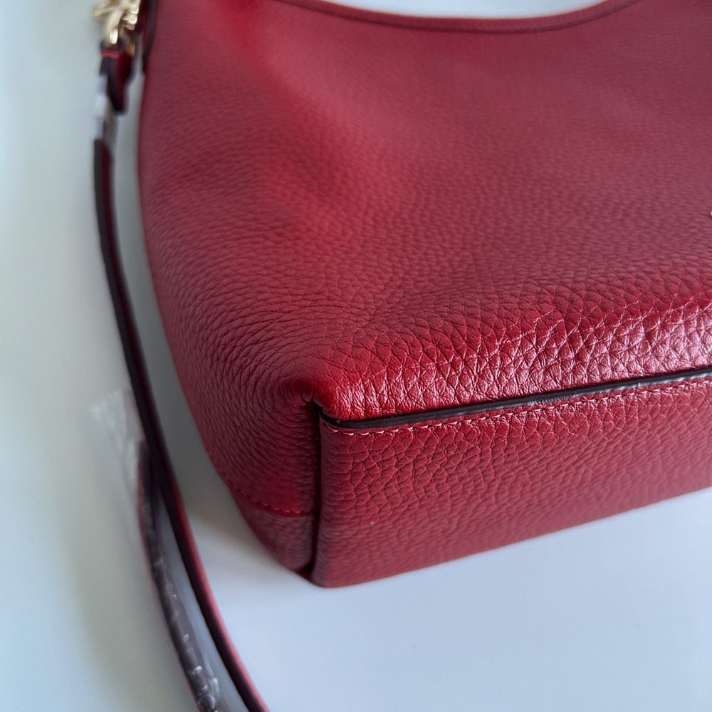 Coach Laurel Red Pebbled Leather Shoulder Bag CR148 Excellent - Picture 5 of 11